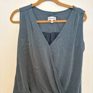 The Everyday Cupro Surplice Tank - Antique Blue